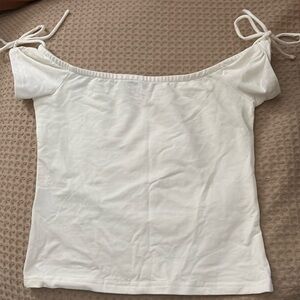 Off the shoulder tie top